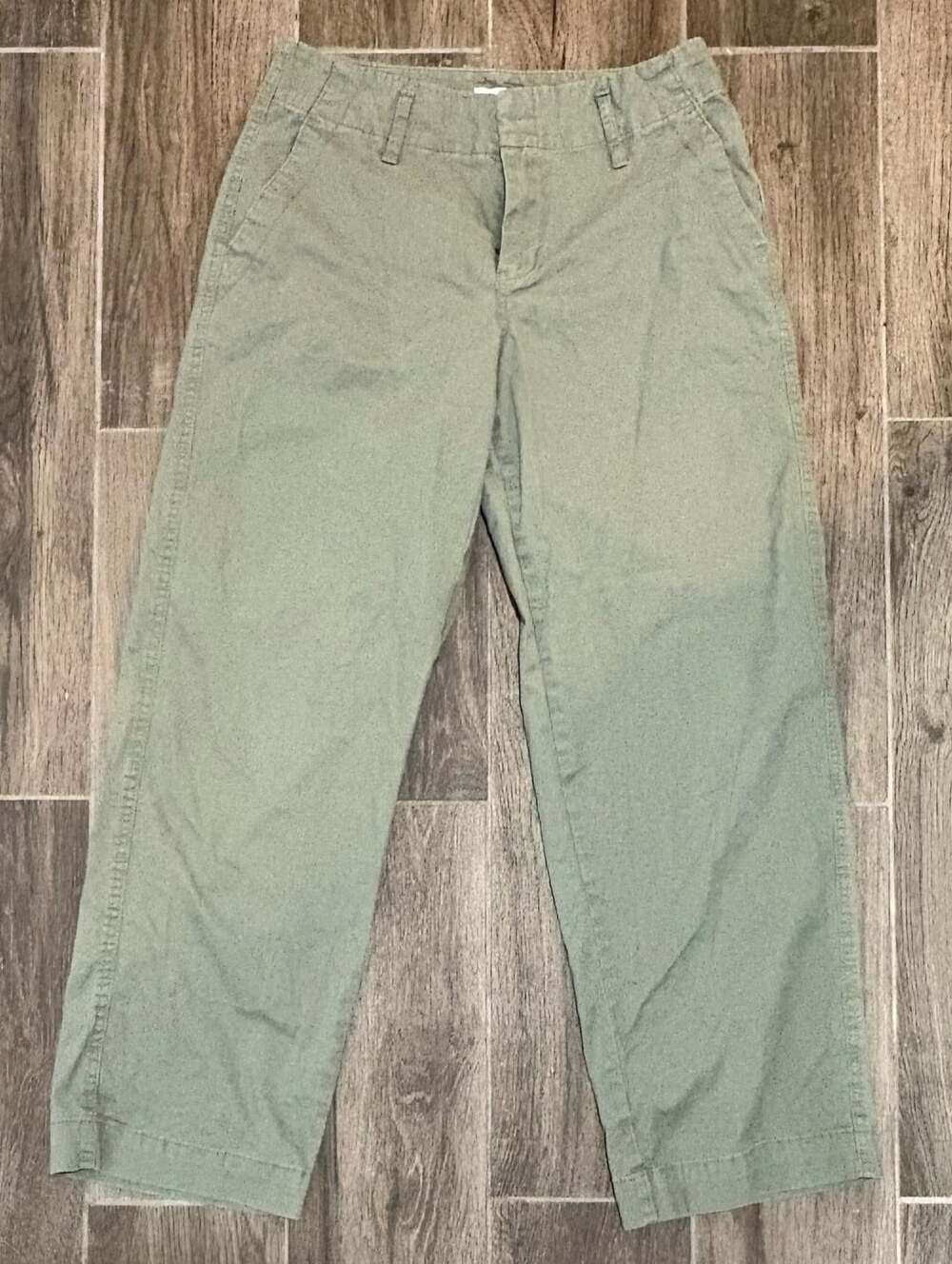 A New Day Pants Size 2 Green Stretch Casual Cropped Utility
